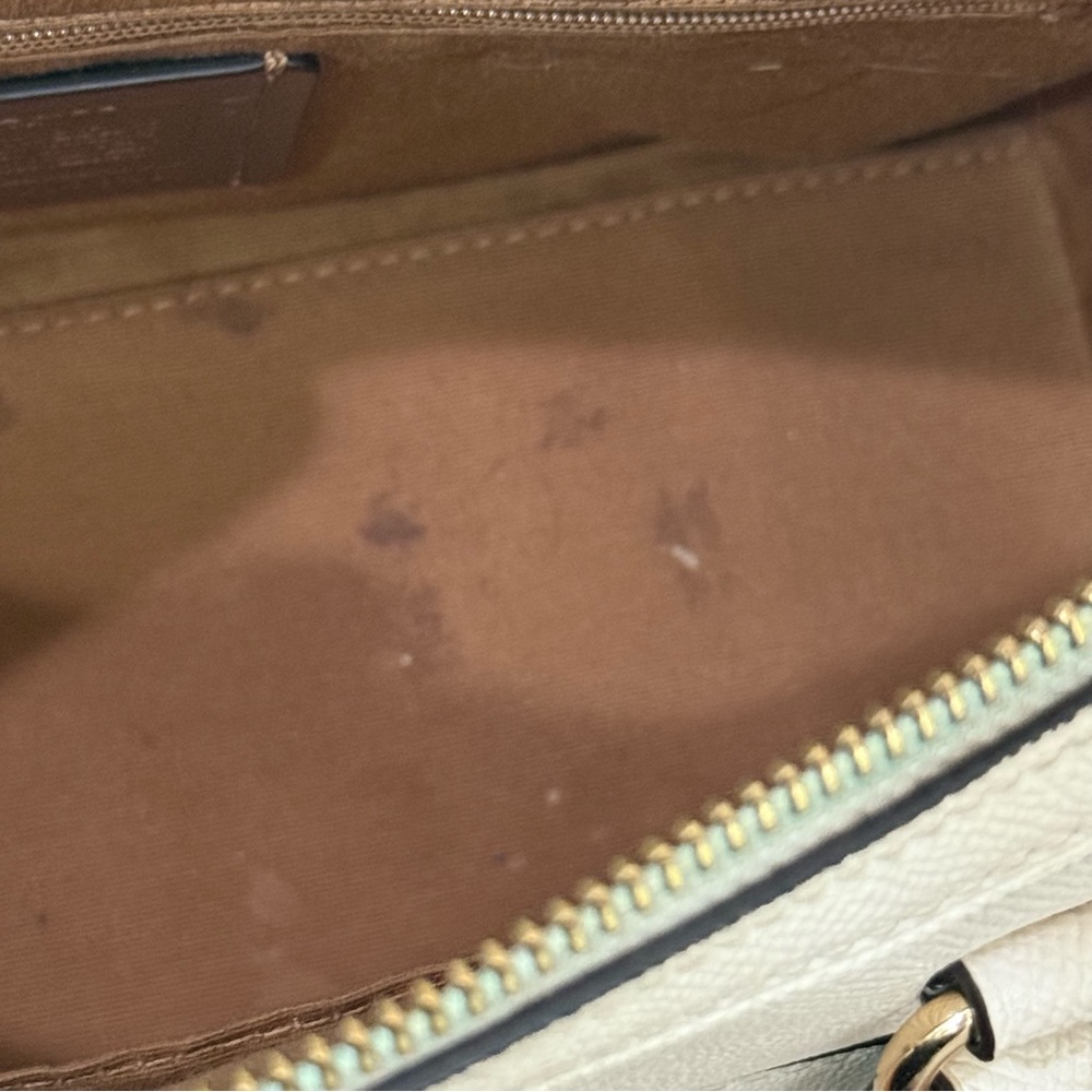 COACH 79946 Rowan Crossgrain Leather Satchel Shoulder Crossbody Bag Chalk / Gold - Picture 16 of 16